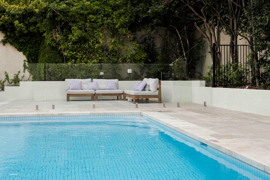 Concrete pool heated year-round by a CHR pool heat pump in Melbourne, Victoria